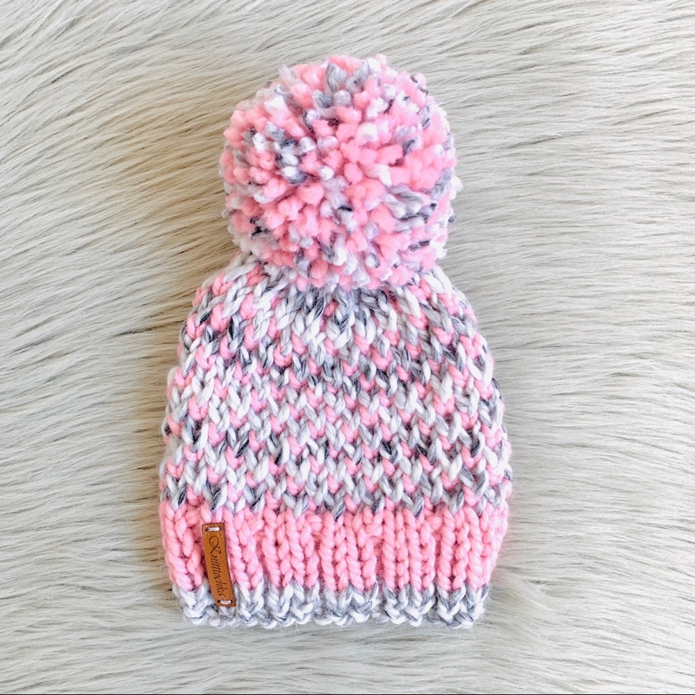 Chunky Knit Beanie With Yarn Pom Pom